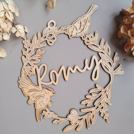 Décoration  en bois «  l’oiseau et l’enfant » personnalisable