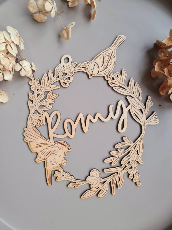 Décoration  en bois «  l’oiseau et l’enfant » personnalisable