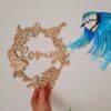 Décoration  en bois «  l’oiseau et l’enfant » personnalisable – Image 2