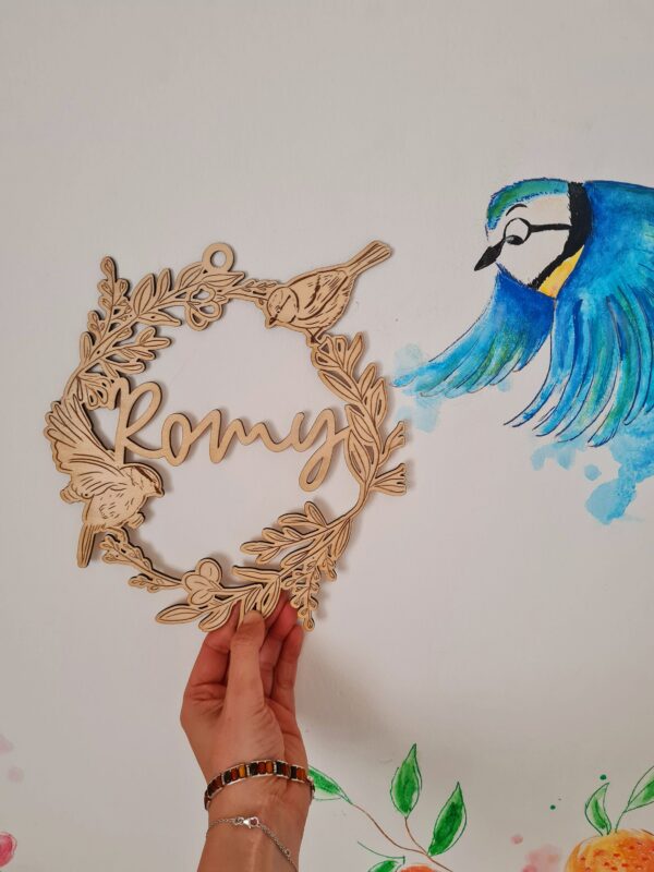 Décoration  en bois «  l’oiseau et l’enfant » personnalisable – Image 2