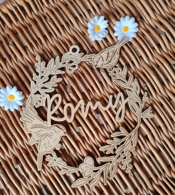 Décoration  en bois «  l’oiseau et l’enfant » personnalisable – Image 3